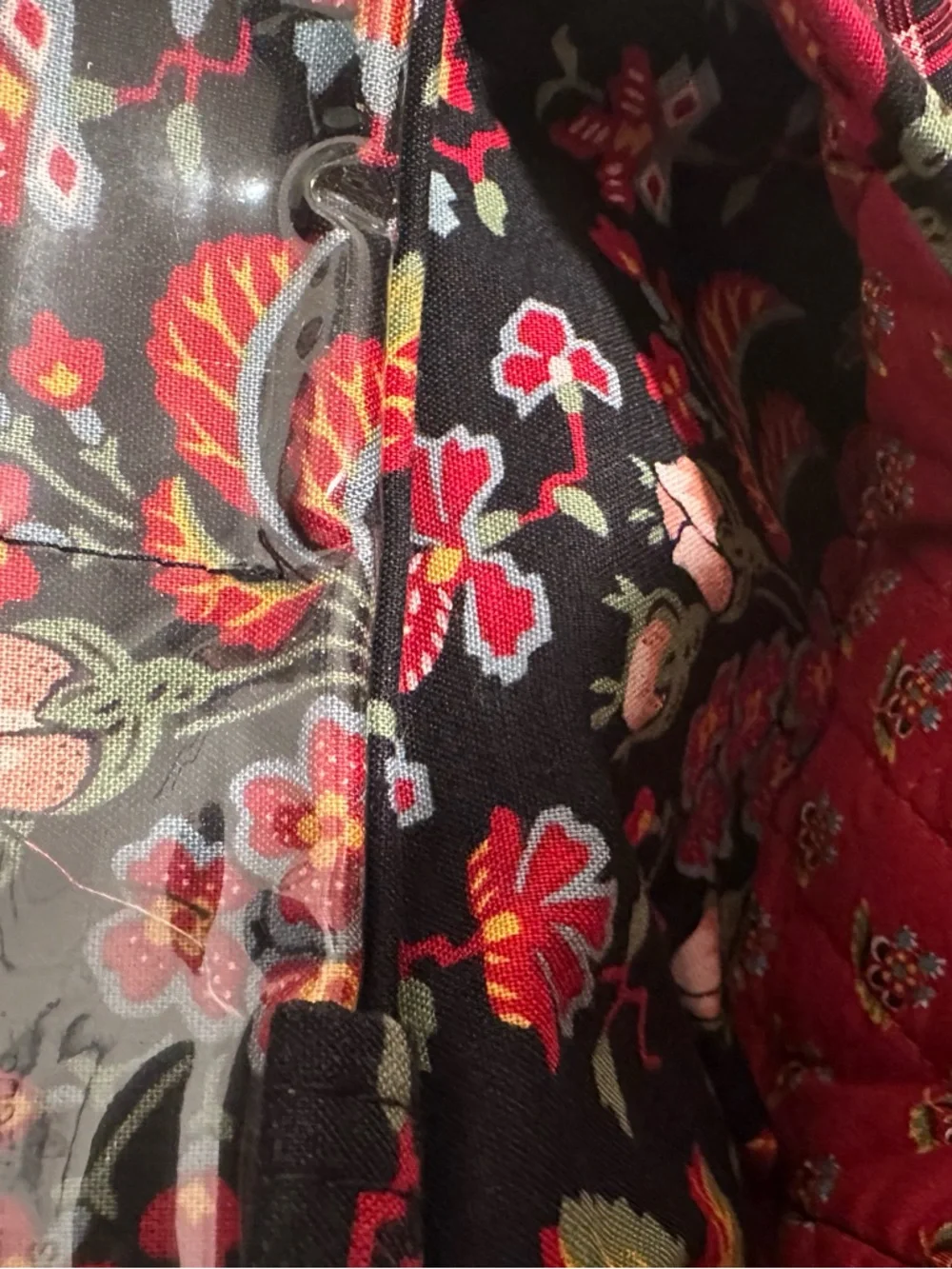 Vintage Vera Bradley Anastasia Floral Crossbody Black Red Roses Wallet Mini Bag - Picture 8 of 16